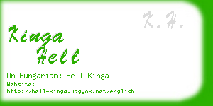 kinga hell business card